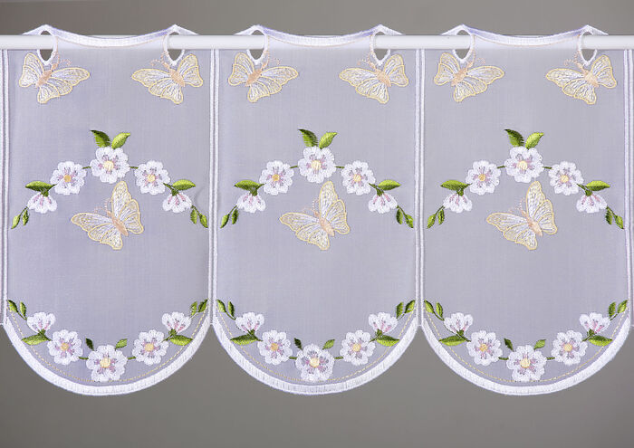 Broderad kort persienn med fjärilsmotiv WEISS