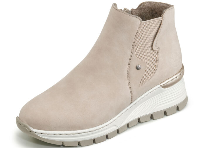 Rieker ankelstövel i mjukt nubuckmaterial BEIGE