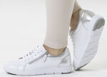 ELENA EDEN, bekväma damsneakers, vidd G, med uttagbar fotbädd VIT-SILVER