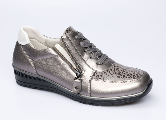 Komfortsneakers i läderlook 