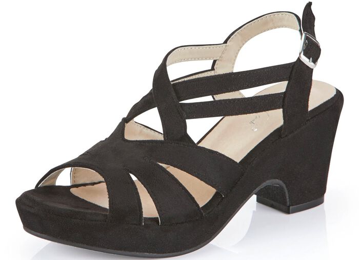 Andrea Conti sandal med kilklack SVART