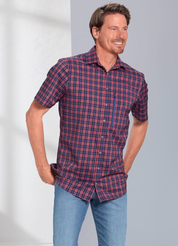 Rutig funktionsskjorta i 3 f&auml;rger 