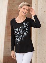 Skjorta med kontrasttryck SVART