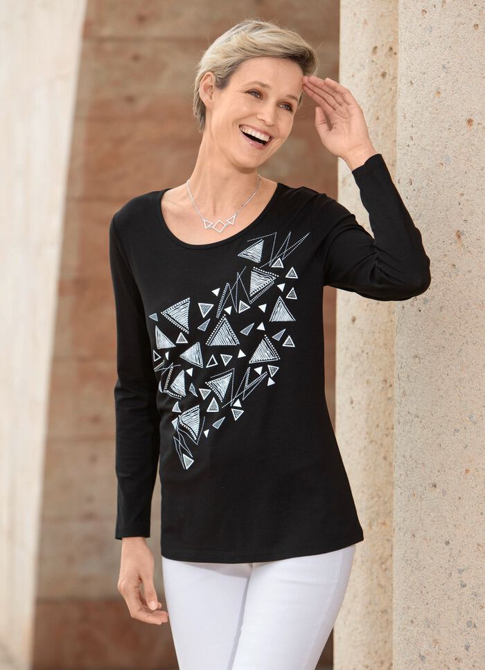 Skjorta med kontrasttryck SVART