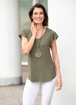 Skjorttunika med volang&auml;rmar 