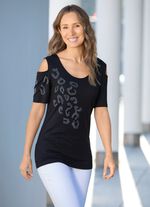 Skjorta med &ouml;ppet utf&ouml;rande p&aring; &auml;rmarna 