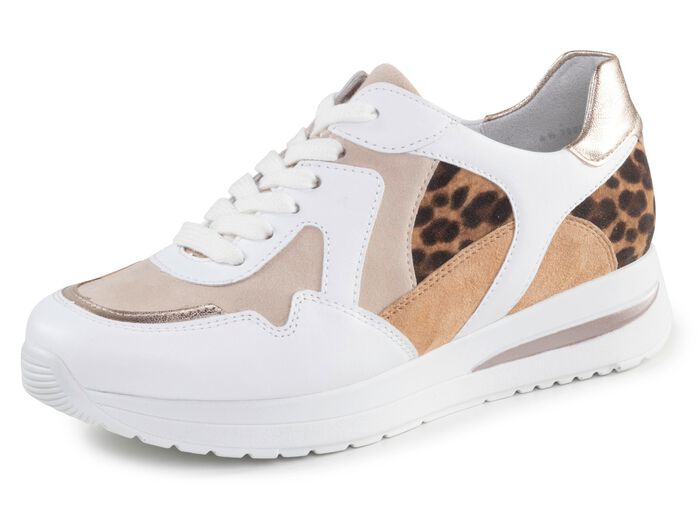 ELENA EDEN sneakers med leopardtryck och metallic kant 