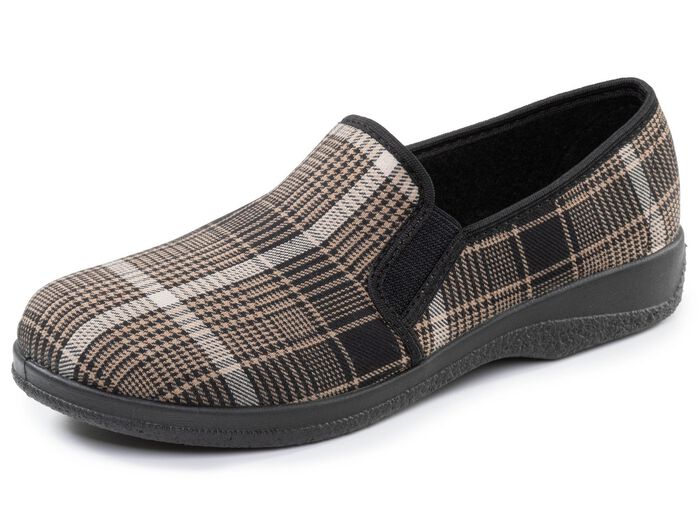 Klassiska herrtofflor med res&aring;rband BEIGE