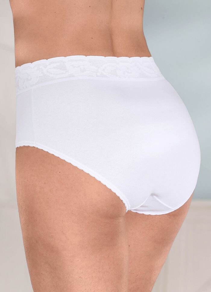 Fem-pack med trosor med res&aring;r i midjan 