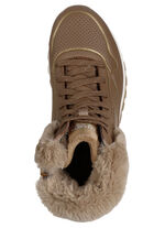 SKECHERS, fodrade damstövlar, vinterskor, med fluffig plyschkrage BRUNT
