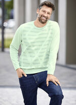 Tröja med rund hals i strukturerad design i 3 färger LIME MOTTLED