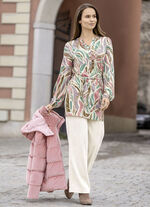 Manchesterbyxor med trendiga vida ben ECRU