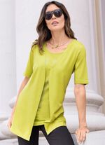 Lång skjorta med strassdekoration KIWIGRÜN