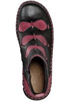 Gemini bootie gjord av subtilt skuggat nappal&auml;der av kohud SVART-BORDEAUX