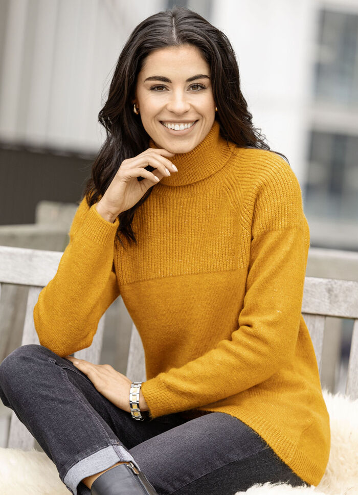 Tröja i stickad mix SAFRAN MELERAD