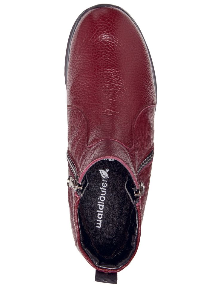 Waldl&auml;ufer, bekv&auml;ma damst&ouml;vlar, bredd H, tillverkade av hjortskinn BURGUNDI