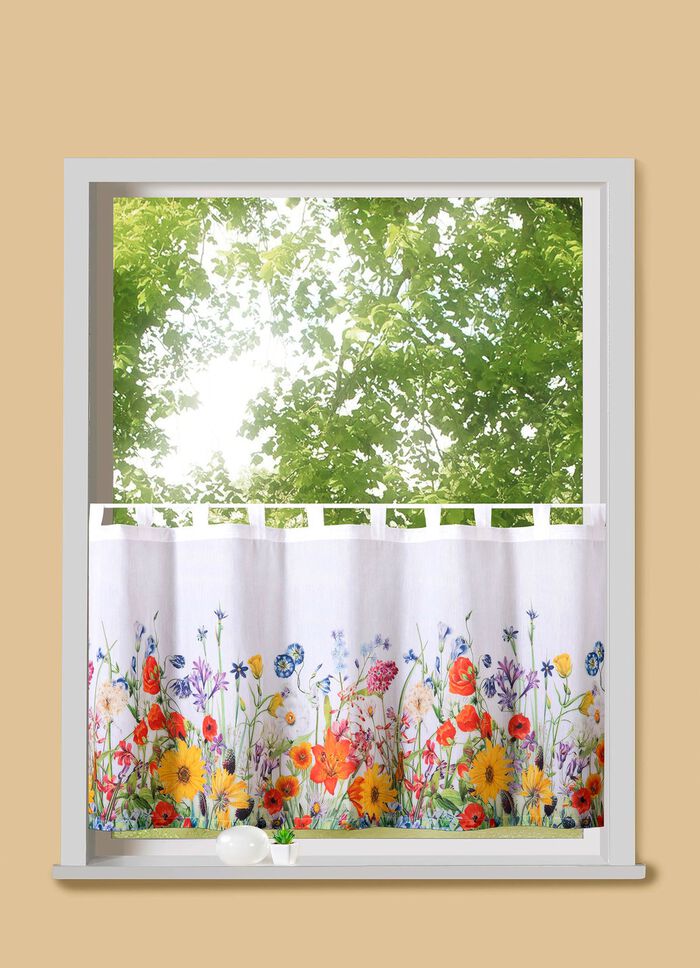 Korta persienner med vallmomotiv 