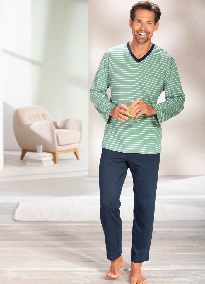 Pyjamas med V-ringning och &ouml;ppna toppar 