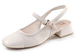 ELENA EDEN, eleganta damslingpumps, vidd G, med kardborreband CREME