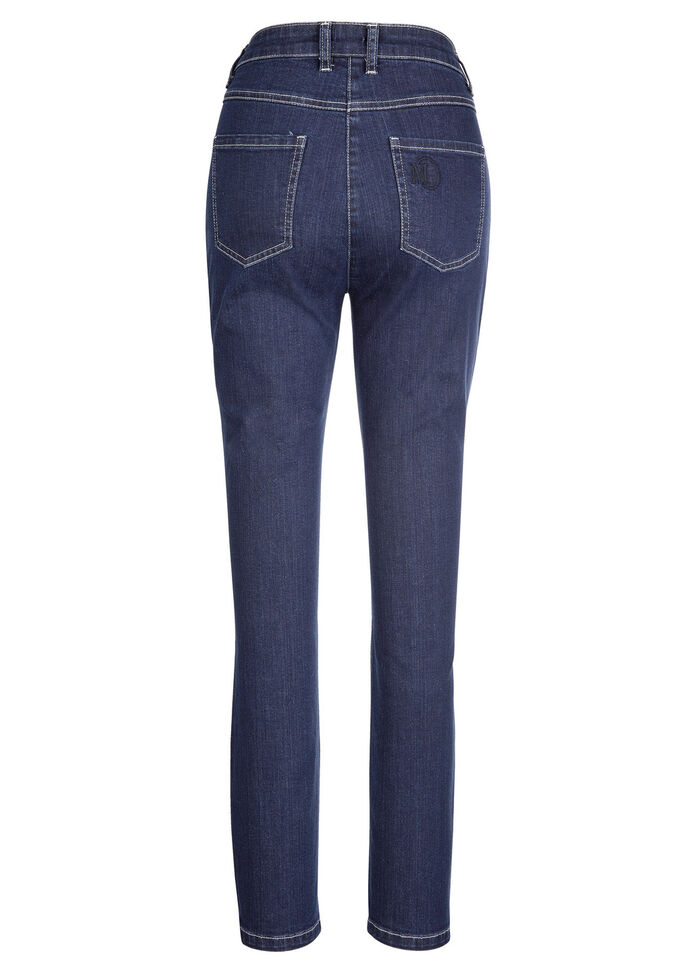 Jeans i 5-ficksmodell MÖRKBLÅ