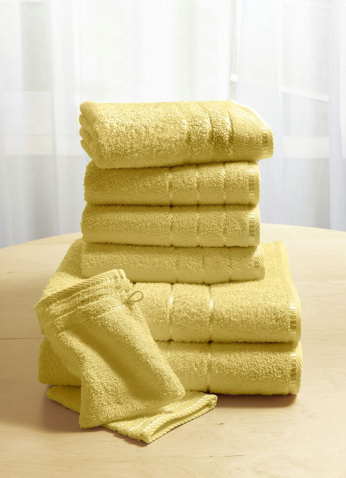 Mjuka frottéhanddukar tillverkade av tät lugg BEIGE