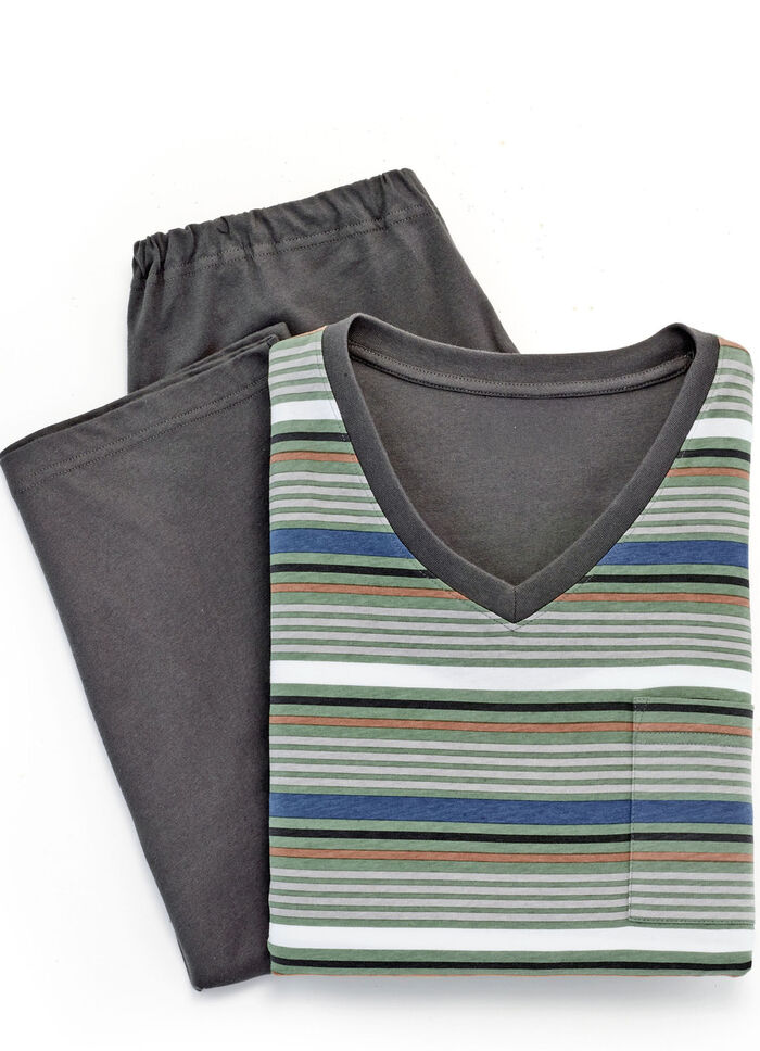 V-ringad pyjamas med öppna manschetter 