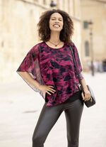 Poncho-tunika med integrerad topp, 