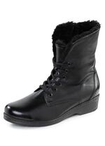 ELENA EDEN st&ouml;vletter med sn&ouml;rning och uppvikbar lammskinnskrage 