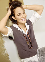 Tröja med nedsänkta axlar TAUPE