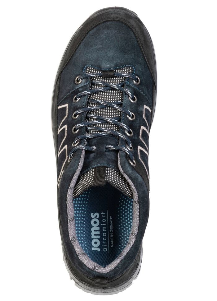 Andningsbara herrskor med sn&ouml;rning, bredd K, med uttagbar fotb&auml;dd DUNKELBLAU-SCHWARZ