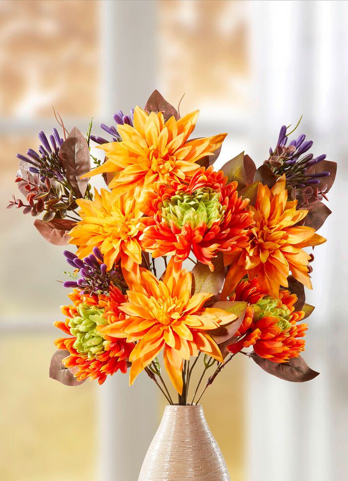 H&ouml;stlig dahlia- och krysantemumbukett 