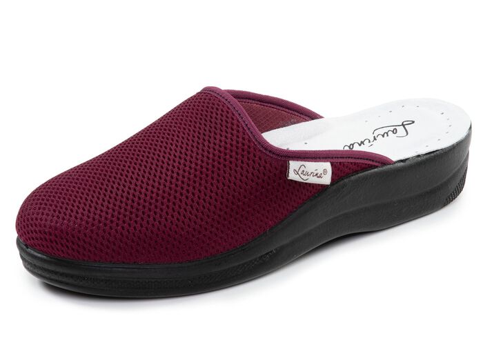 Laurina, tv&aring;pack, klassiska damtofflor, bredd G, tillverkade av meshmaterial 1X BORDEAUX, 1X SCHWARZ
