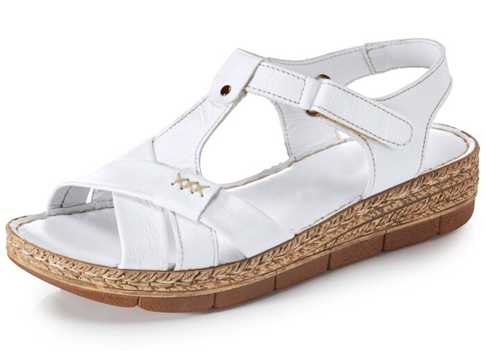 Andrea Conti barsandal gjord av nappaläder i kohud VIT