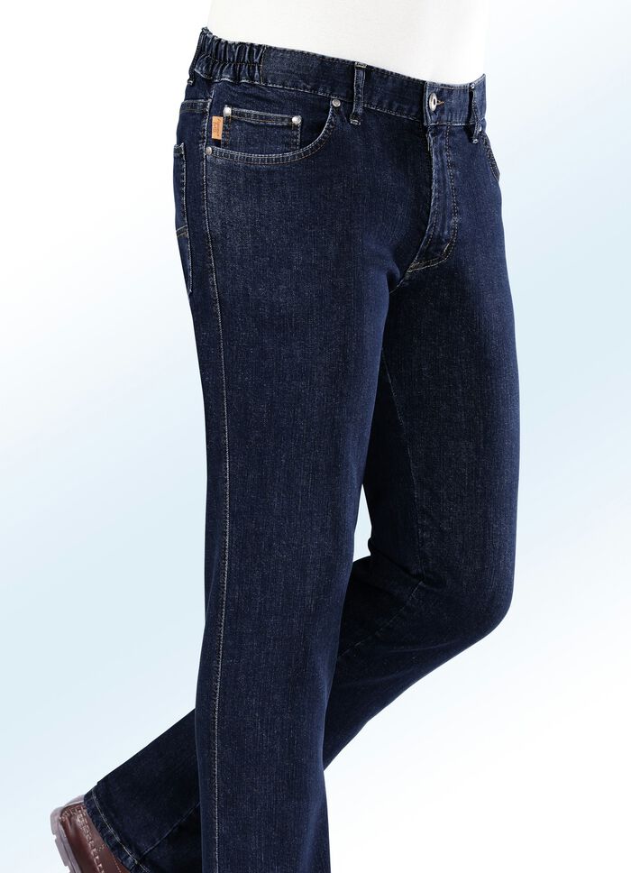 Jeans från Francesco Botti med resårinfällningar i 3 färger SVART