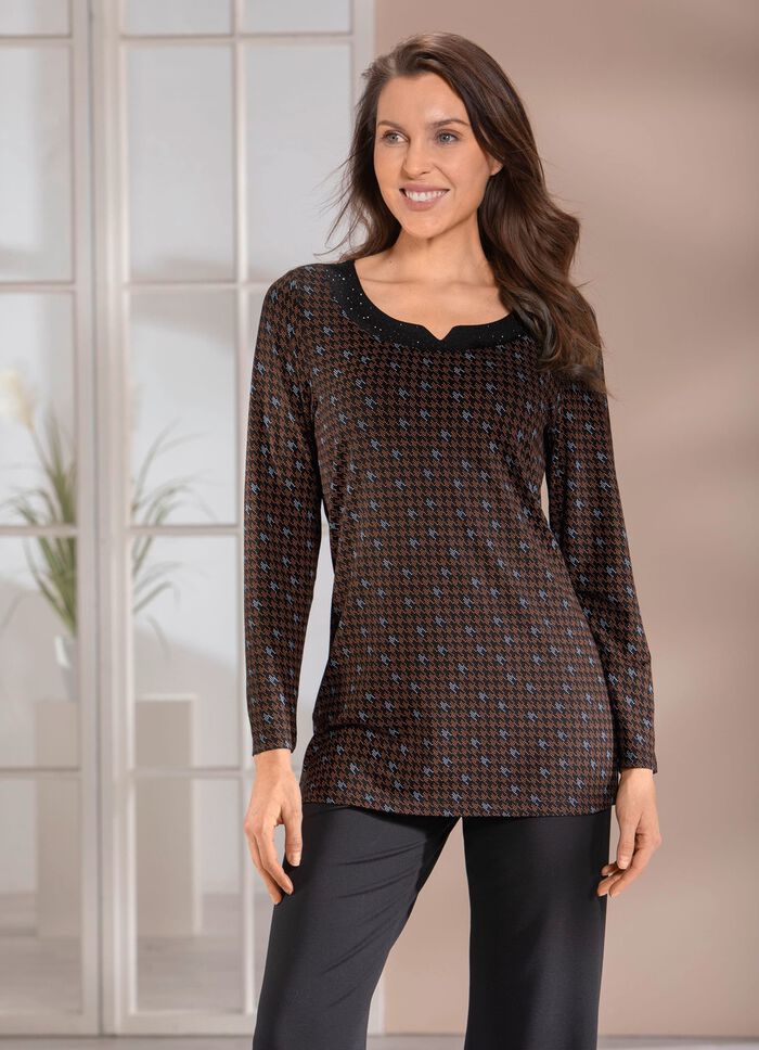 Skjorta med sofistikerad halsringning 