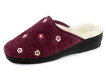 Fodrade damtofflor, med ny ull BORDEAUX
