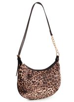 V&auml;ska, dam, med justerbar axelrem med kedjedetalj BRUNT-SVART