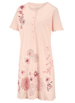 Tvåpack nattlinnen med knappslå och vågiga fållar 