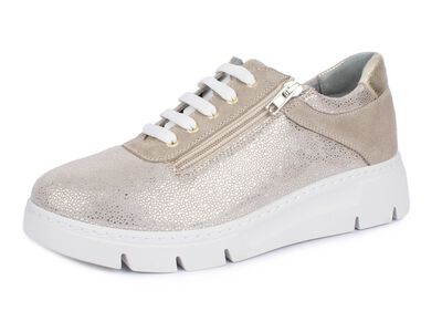 Bekv&auml;ma sneakers, bredlek H med dragkedja p&aring; sidan 