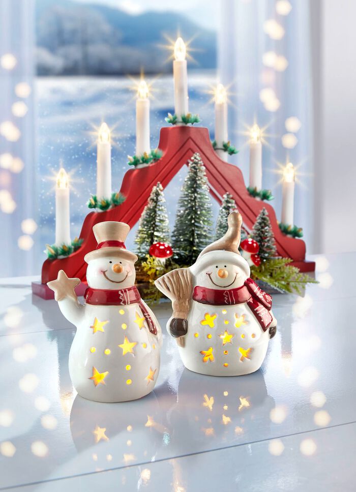 Upplysta sn&ouml;gubbar, set om 2 