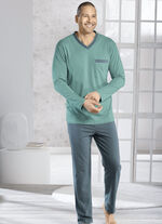 Tvåpack pyjamas med v-ringning och öppna fållar, 
