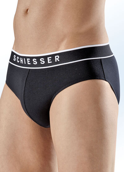 Schiesser tre-pack trosor med resår i midjan, , large