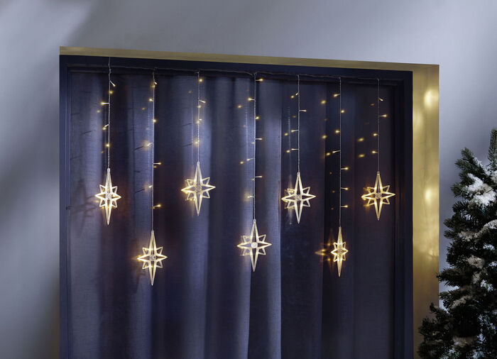 Ljusgardinstjärnor för inom- och utomhusbruk 