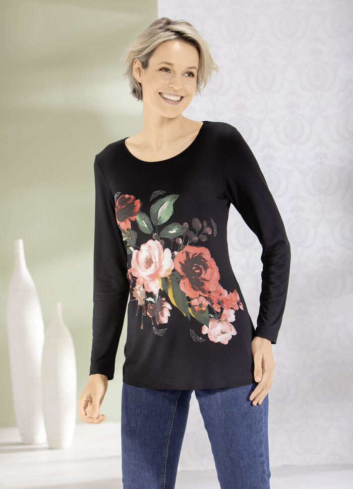 Skjorta med blommönster 