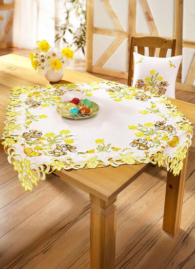 Bords- och rumsdekoration med kaninmotiv 