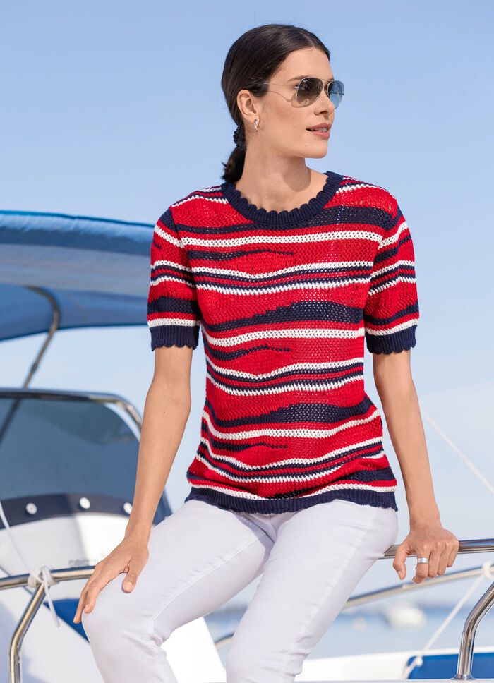 Tr&ouml;ja med blandade m&ouml;nster i v&aring;gdesign 