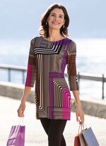 Tunika med moderiktig platt halsringning 