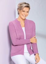 Stickad kofta med strukturerade r&auml;nder 