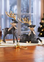 R&aring;djur med hovar och horn i guldf&auml;rg SCHWARZ