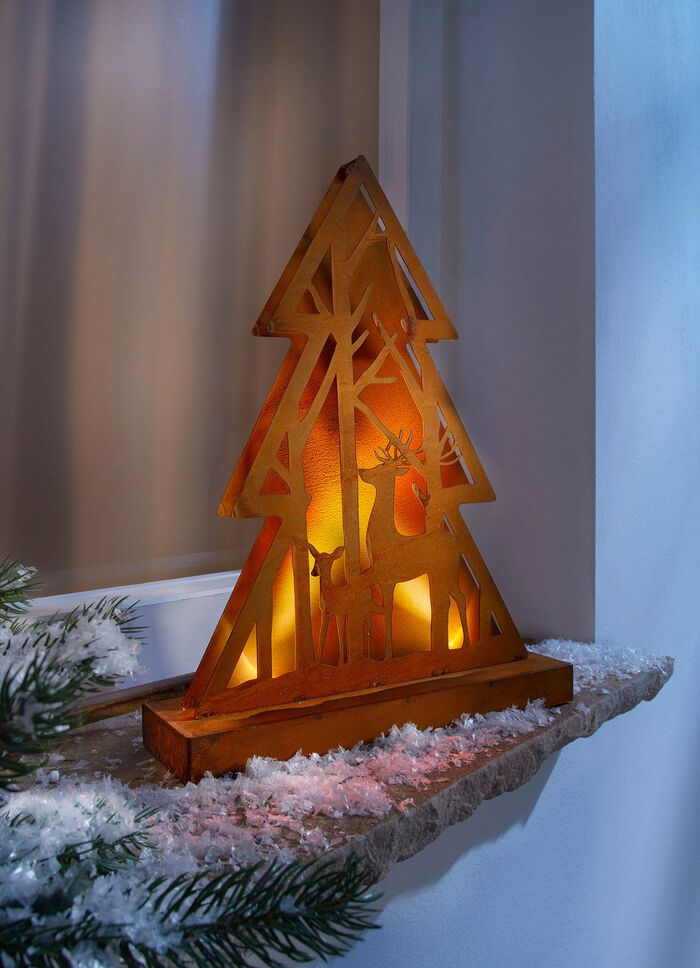 Skogssiluett med LED-belysning 